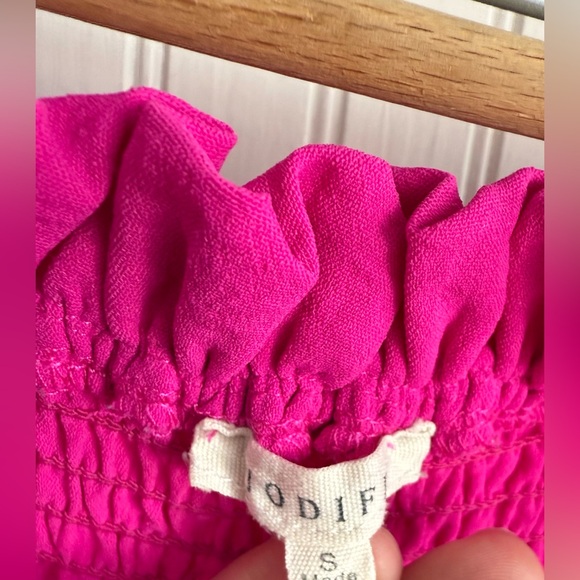 Jodifl Women’s Fuchsia Smocked Square-Neck Top Size Small - Picture 4 of 6